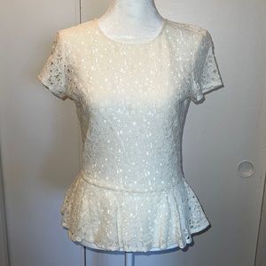 NWT, Topshop white lace top, size 4
